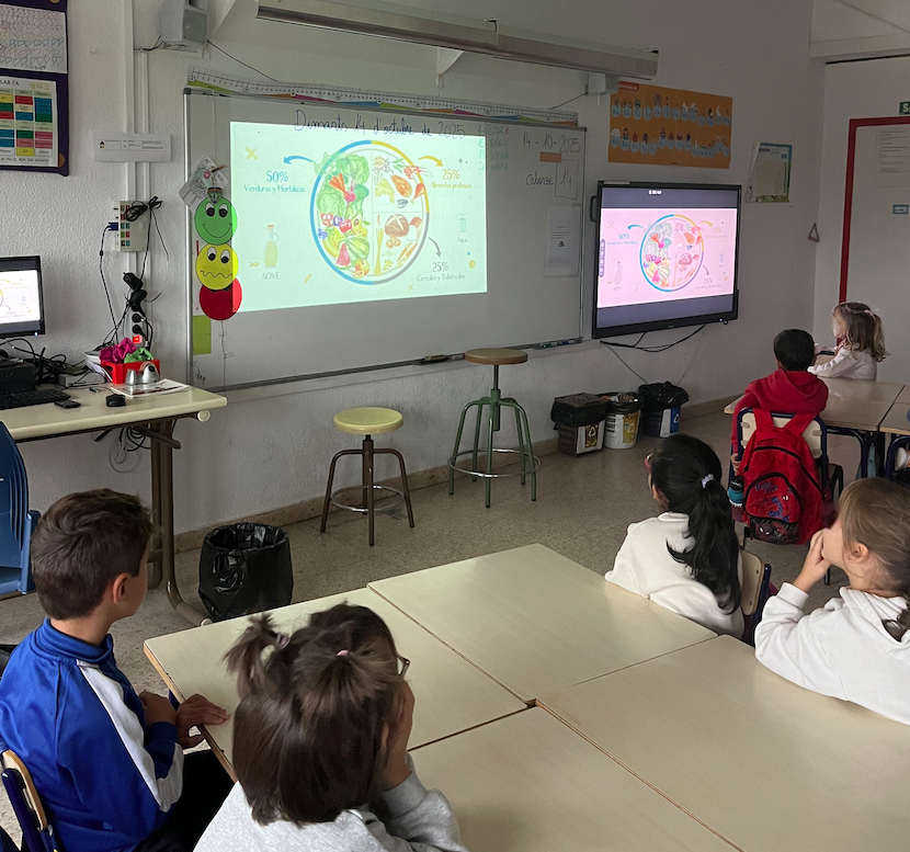 Formación en una escuela con el alumnado